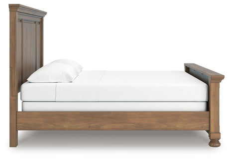 Feddinger Medium Brown King Panel Bed, Dresser, Mirror, Chest and 2 Nightstands from Ashley - Luna Furniture