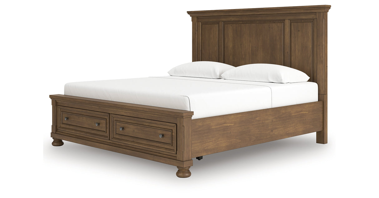 Feddinger Medium Brown King Panel Storage Bed from Ashley Furniture - Luna Furniture