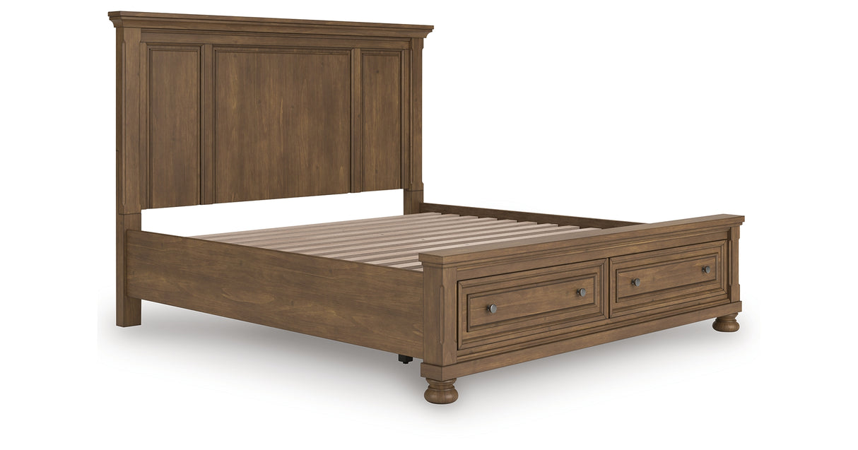 Feddinger Medium Brown King Panel Storage Bed from Ashley Furniture - Luna Furniture