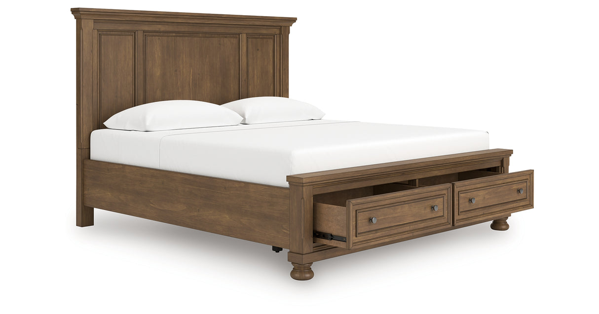 Feddinger Medium Brown King Panel Storage Bed from Ashley Furniture - Luna Furniture
