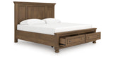 Feddinger Medium Brown King Panel Storage Bed from Ashley Furniture - Luna Furniture