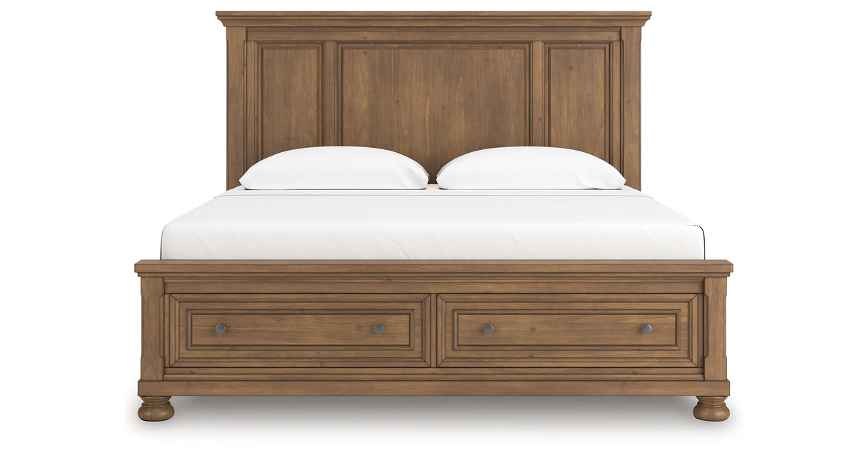 Feddinger Medium Brown King Panel Storage Bed from Ashley Furniture - Luna Furniture