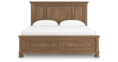 Feddinger Medium Brown King Panel Storage Bed from Ashley Furniture - Luna Furniture