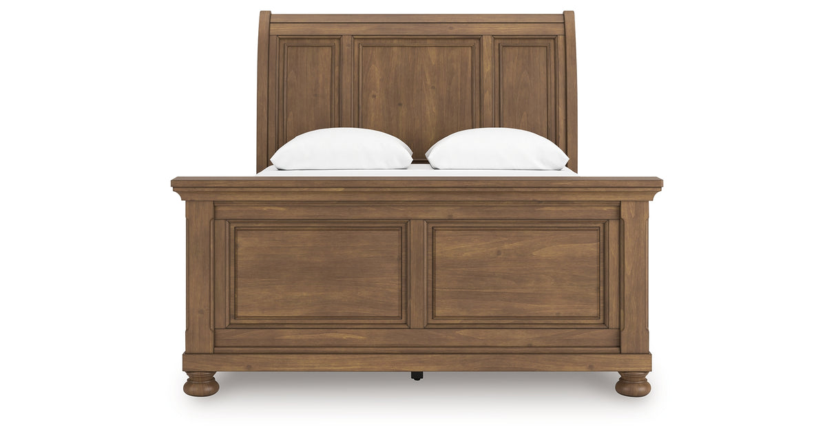 Feddinger Medium Brown Queen Sleigh Bed from Ashley Furniture - Luna Furniture