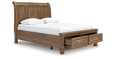 Feddinger Medium Brown Queen Storage Sleigh Bed from Ashley Furniture - Luna Furniture