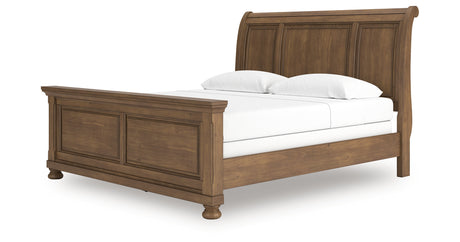 Feddinger Medium Brown King Sleigh Bed from Ashley Furniture - Luna Furniture