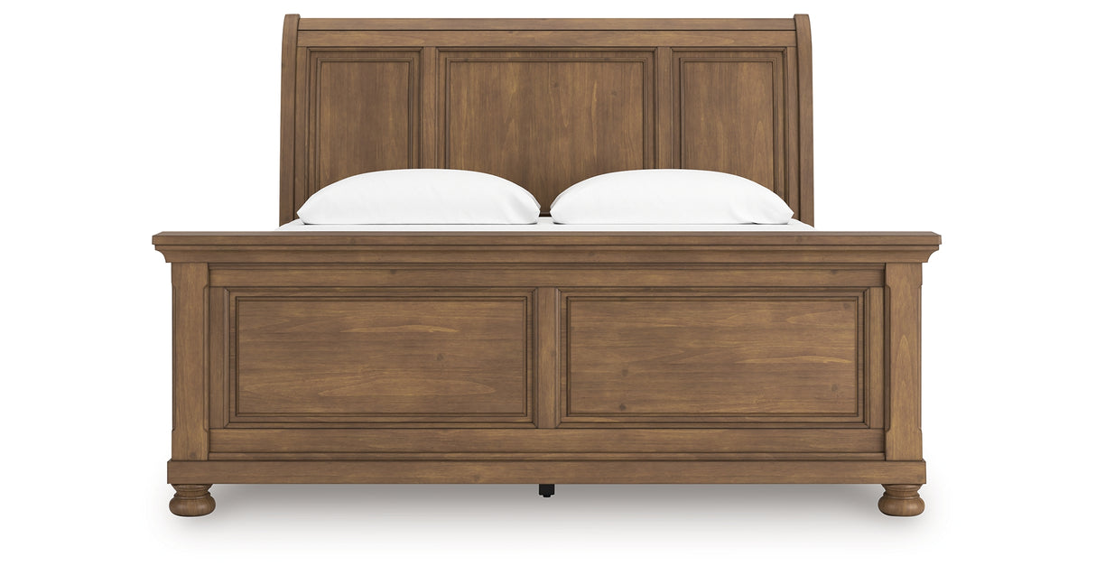 Feddinger Medium Brown King Sleigh Bed from Ashley Furniture - Luna Furniture