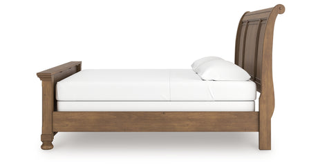 Feddinger Medium Brown King Sleigh Bed from Ashley Furniture - Luna Furniture