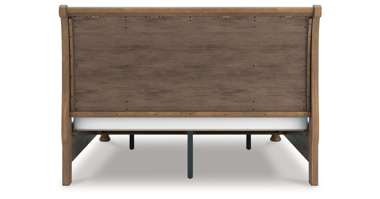 Feddinger Medium Brown King Storage Sleigh Bed from Ashley Furniture - Luna Furniture