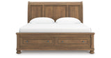 Feddinger Medium Brown King Storage Sleigh Bed from Ashley Furniture - Luna Furniture