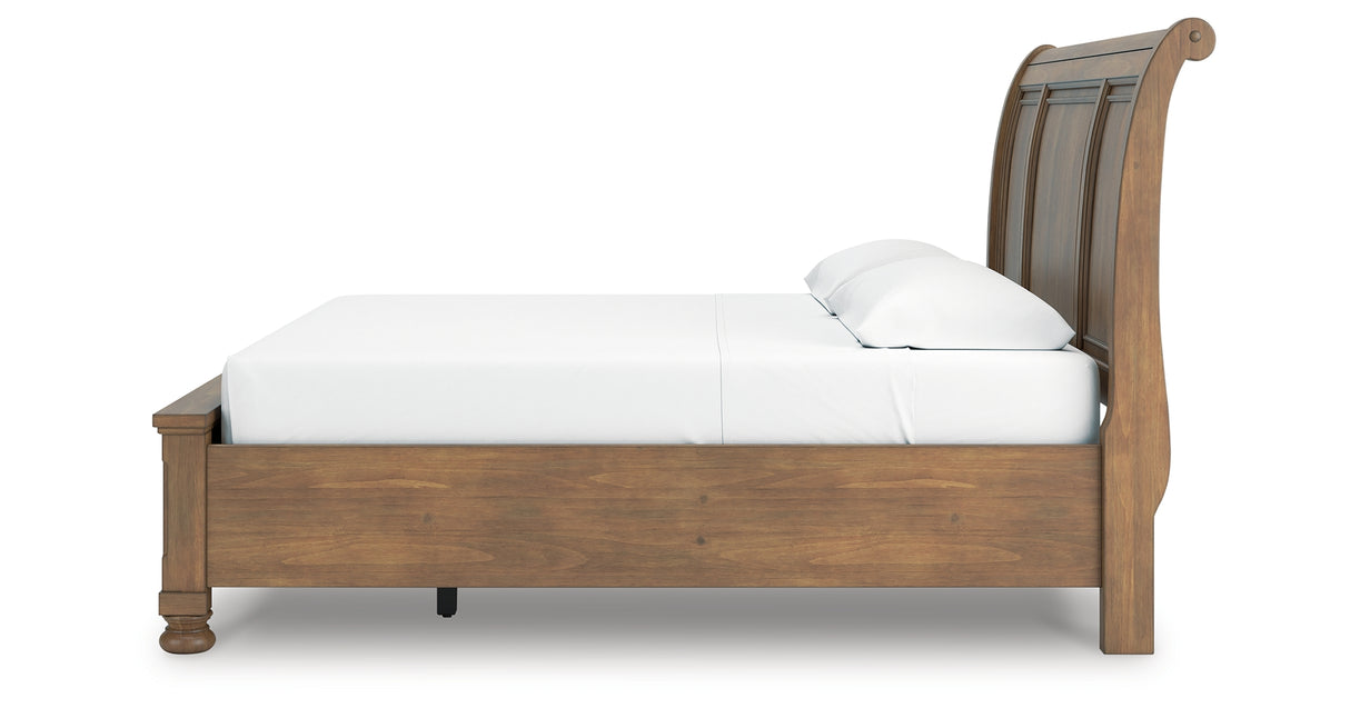 Feddinger Medium Brown King Storage Sleigh Bed from Ashley Furniture - Luna Furniture