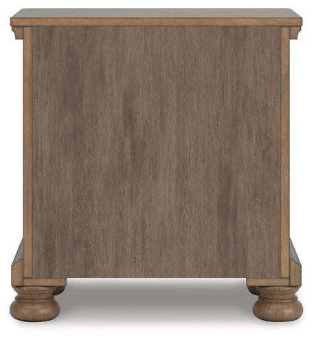 Feddinger Chestnut Queen Panel Bed, Dresser, Mirror, Chest and 2 Nightstands from Ashley - Luna Furniture