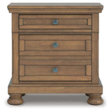 Feddinger Chestnut Queen Panel Bed, Dresser, Mirror, Chest and 2 Nightstands from Ashley - Luna Furniture