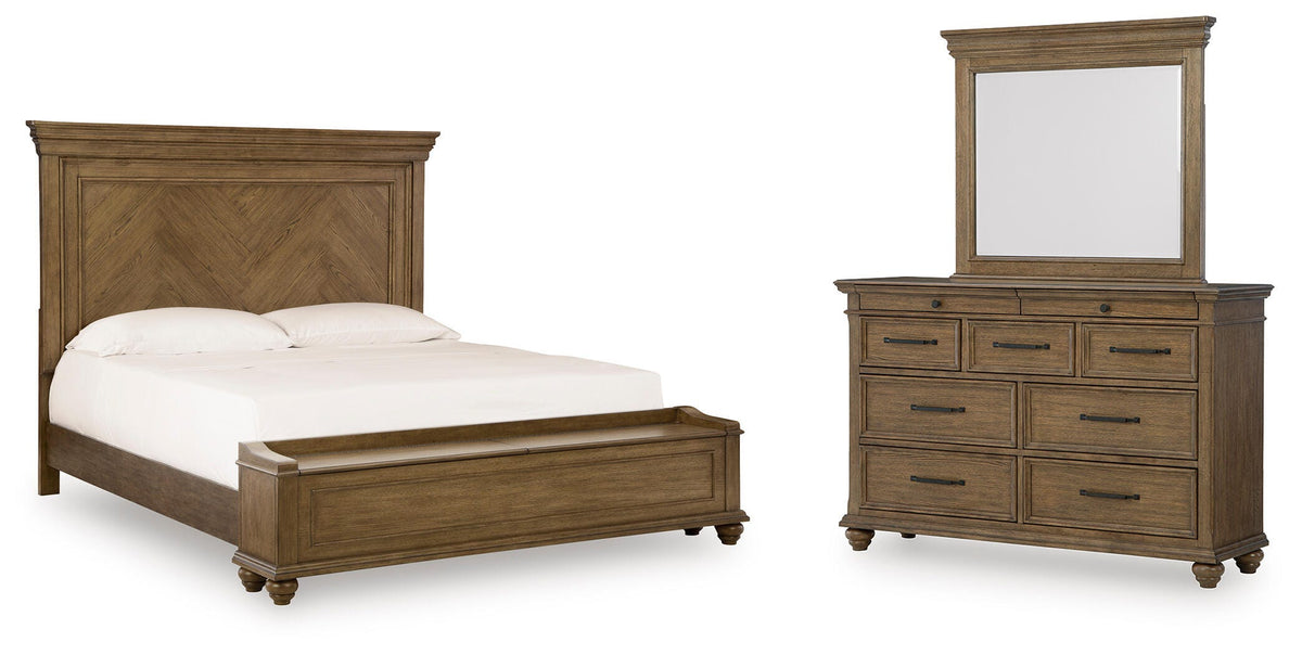 Karallin Queen Panel Storage Bed, Dresser and Mirror from Ashley - Luna Furniture