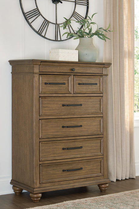 Karallin Medium Brown Chest of Drawers from Ashley - Luna Furniture