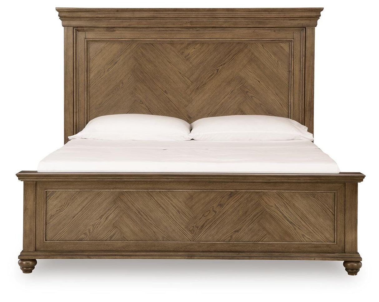 Karallin Medium Brown California King Panel Bed from Ashley - Luna Furniture