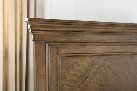 Karallin Medium Brown California King Panel Storage Bed from Ashley Furniture - Luna Furniture