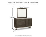 Arkenton Grayish Brown Dresser and Mirror from Ashley - Luna Furniture
