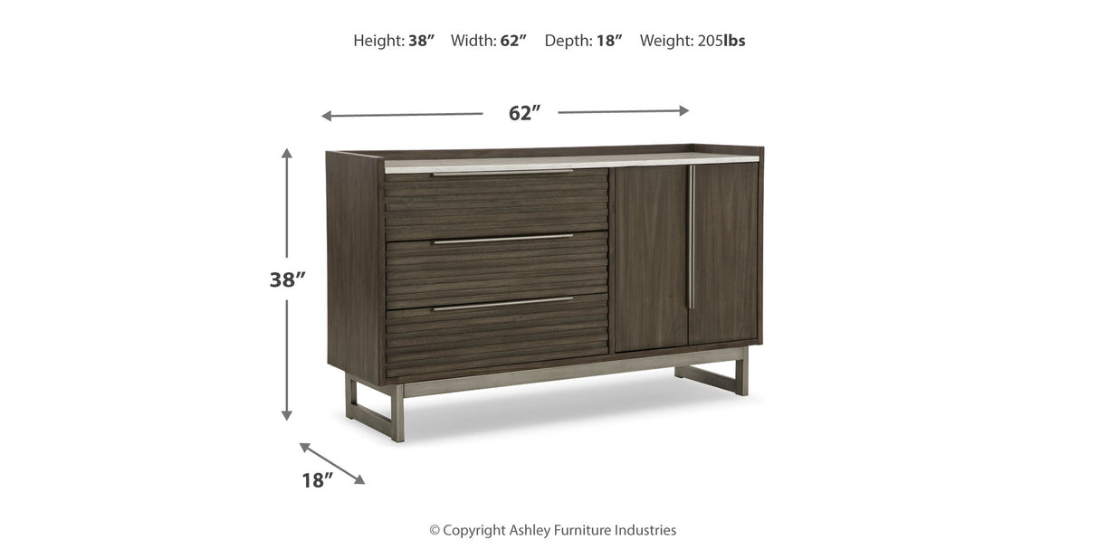 Arkenton California King Panel Bed with Dresser in Grayish Brown from Ashley - Luna Furniture