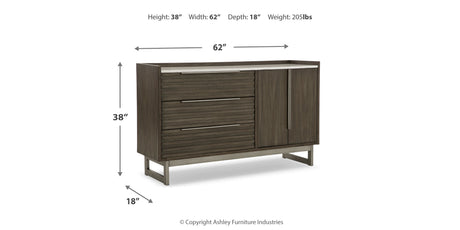 Arkenton California King Panel Bed with Dresser in Grayish Brown from Ashley - Luna Furniture