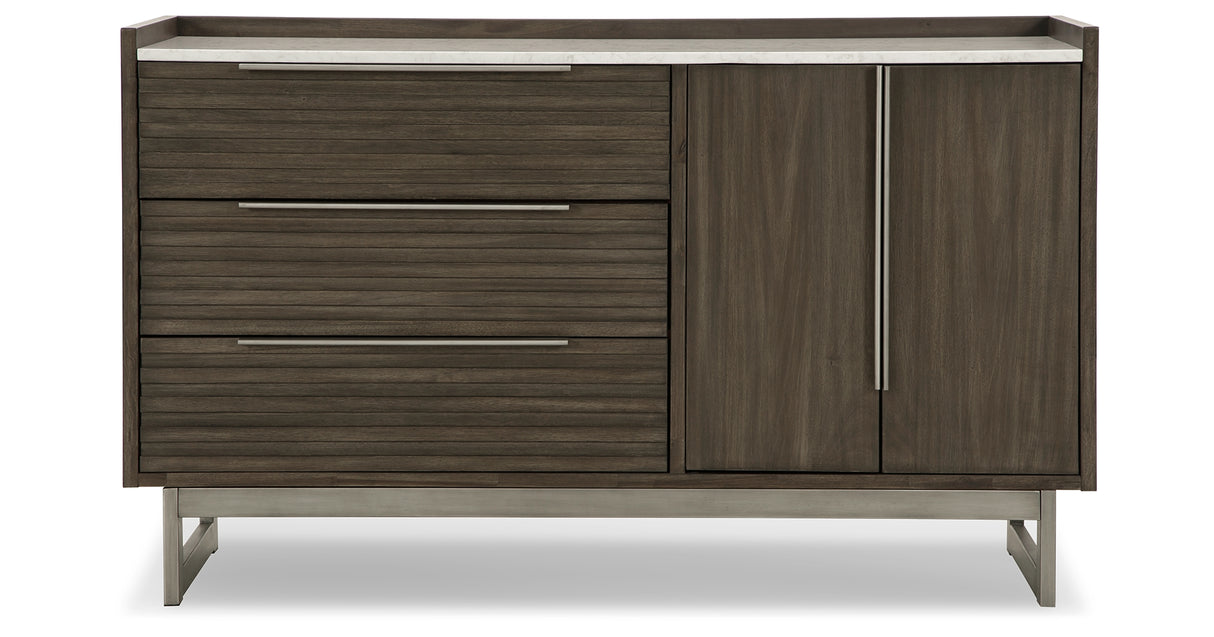 Arkenton California King Panel Bed with Dresser in Grayish Brown from Ashley - Luna Furniture