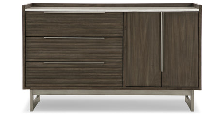 Arkenton California King Panel Bed with Dresser in Grayish Brown from Ashley - Luna Furniture