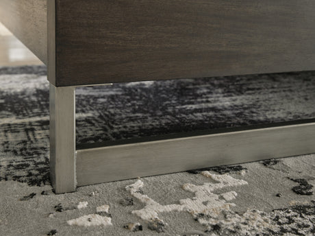 Arkenton King Panel Bed with Mirrored Dresser in Grayish Brown from Ashley - Luna Furniture