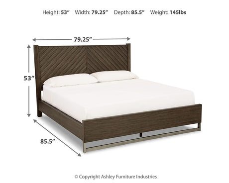 Arkenton Grayish Brown King Panel Bed from Ashley - Luna Furniture