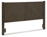 Arkenton King Panel Bed with Mirrored Dresser in Grayish Brown from Ashley Furniture - Luna Furniture