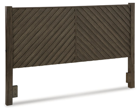 Arkenton California King Panel Bed with Mirrored Dresser in Grayish Brown from Ashley Furniture - Luna Furniture