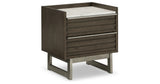 Arkenton King Panel Bed with Mirrored Dresser and 2 Nightstands in Grayish Brown from Ashley - Luna Furniture