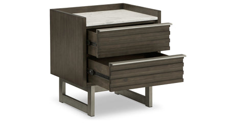 Arkenton Grayish Brown/White Nightstand from Ashley Furniture - Luna Furniture