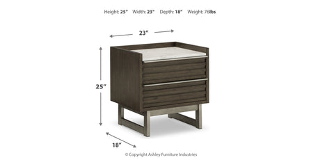 Arkenton California King Panel Bed with Mirrored Dresser and 2 Nightstands in Grayish Brown from Ashley - Luna Furniture