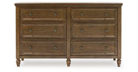 Sturlayne Queen Upholstered Panel Bed with Dresser in Brown from Ashley Furniture - Luna Furniture