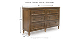 Sturlayne Queen Upholstered Panel Bed with Dresser and 2 Nightstands in Brown from Ashley - Luna Furniture