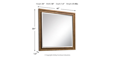 Sturlayne Brown Bedroom Mirror (Mirror Only) from Ashley Furniture - Luna Furniture