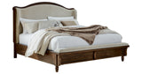 Sturlayne Queen Upholstered Panel Bed with Mirrored Dresser in Brown from Ashley - Luna Furniture