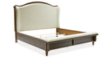 Sturlayne King Upholstered Panel Bed with Mirrored Dresser and 2 Nightstands in Brown from Ashley - Luna Furniture
