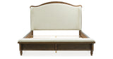 Sturlayne King Upholstered Panel Bed with Mirrored Dresser and 2 Nightstands in Brown from Ashley - Luna Furniture