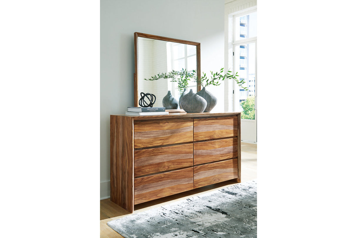 Dressonni Brown Dresser and Mirror from Ashley - Luna Furniture