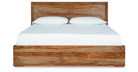 Dressonni Brown California King Panel Bed from Ashley Furniture - Luna Furniture
