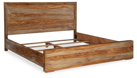 Dressonni Brown California King Panel Bed from Ashley Furniture - Luna Furniture