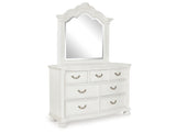 Montelaine Antique White Dresser and Mirror from Ashley - Luna Furniture