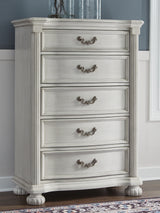 Montelaine Antique White Chest of Drawers from Ashley - Luna Furniture
