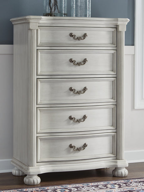 Montelaine Antique White Chest of Drawers from Ashley - Luna Furniture