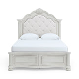 Montelaine Antique White Queen Upholstered Panel Bed from Ashley - Luna Furniture