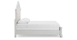 Montelaine Antique White Queen Upholstered Panel Bed from Ashley - Luna Furniture