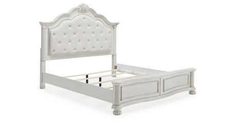 Montelaine Antique White California King Upholstered Panel Bed from Ashley - Luna Furniture