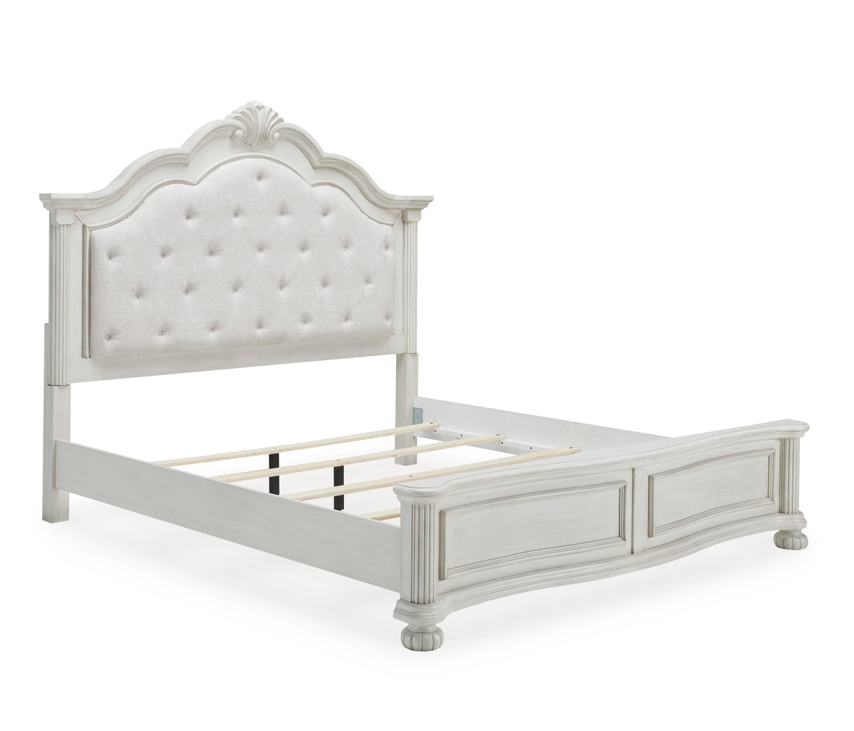 Montelaine Antique White California King Upholstered Panel Bed from Ashley - Luna Furniture