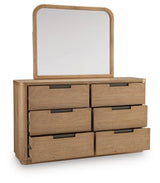 Pamaria Light Brown Dresser and Mirror from Ashley - Luna Furniture